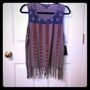 NEW. Almost Famous American Flag tank top